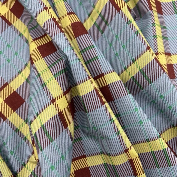 Ткань хлопок с принтом клетка