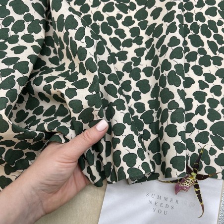 Ткань хлопок с растительным принтом