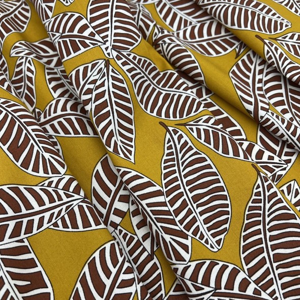 Ткань хлопок с растительным принтом