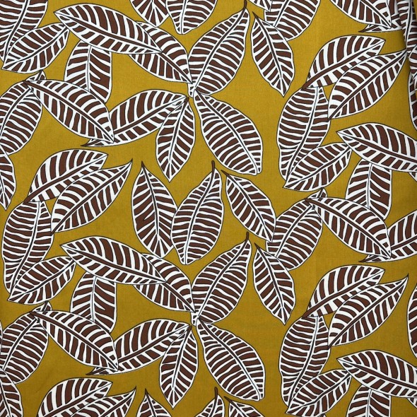 Ткань хлопок с растительным принтом