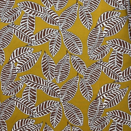 Ткань хлопок с растительным принтом