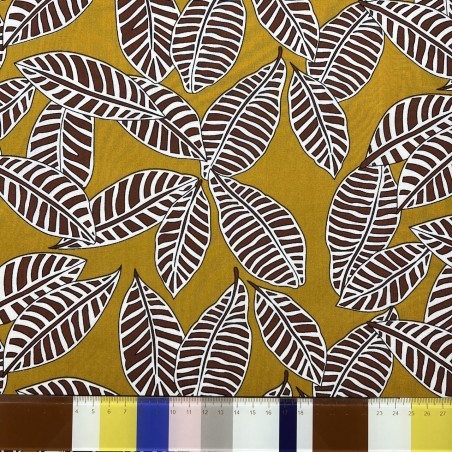 Ткань хлопок с растительным принтом