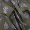 Ткань хлопок хаки с цветочным принтом