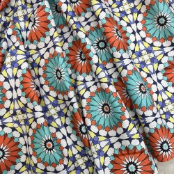 Ткань хлопок с ярким геометрическим принтом
