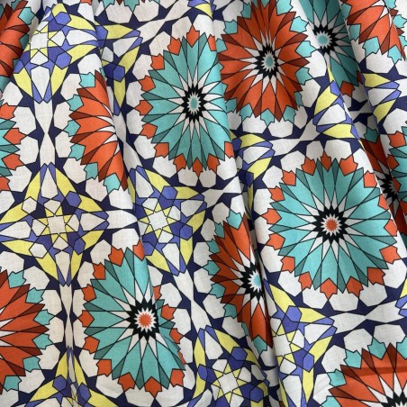 Ткань хлопок с ярким геометрическим принтом