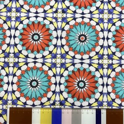 Ткань хлопок с ярким геометрическим принтом