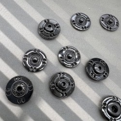 Кнопки пришивные, металл темное серебро, 18 мм