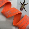Резинка эластичная для пояса, неоновая оранжевая с серебром, 4 см