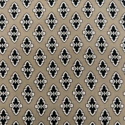 Ткань вискоза летняя с геометрическим принтом на бежевом фоне