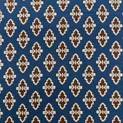 Ткань вискоза летняя с геометрическим принтом на бирюзовом фоне