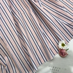 Ткань хлопок с принтом полоска, розовый