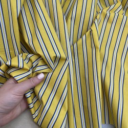 Ткань хлопок с принтом полоска, желтый