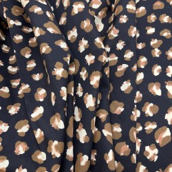 Ткань хлопок чёрный с леопардовым принтом