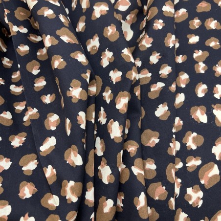 Ткань хлопок чёрный с леопардовым принтом