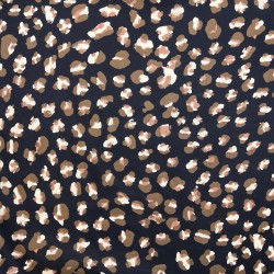 Ткань хлопок чёрный с леопардовым принтом