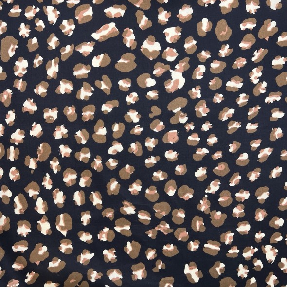 Ткань хлопок чёрный с леопардовым принтом