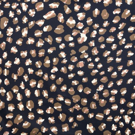 Ткань хлопок чёрный с леопардовым принтом