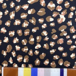 Ткань хлопок чёрный с леопардовым принтом