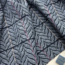 Ткань пальтово-костюмная серо-голубая с рисунко