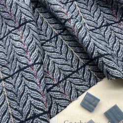 Ткань пальтово-костюмная серо-голубая с рисунко