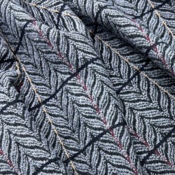 Ткань пальтово-костюмная серо-голубая с рисунко