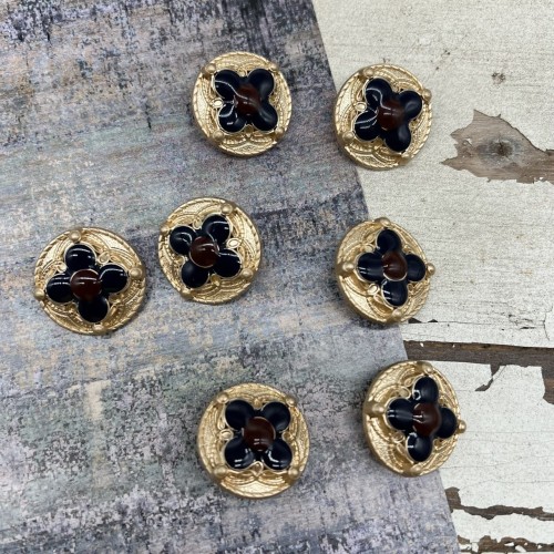 Пуговицы золотистые с цветной эмалью, 25 мм 2