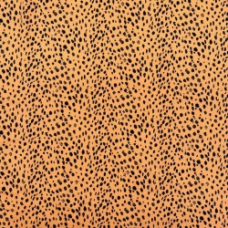 Ткань креп оранжевый с анималистическим принтом