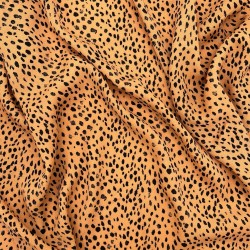 Ткань креп оранжевый с анималистическим принтом