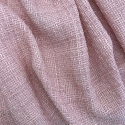 Твид однотонный классический светло-розовый с блестящей нитью в тон