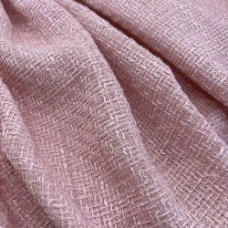 Твид однотонный классический светло-розовый с блестящей нитью в тон