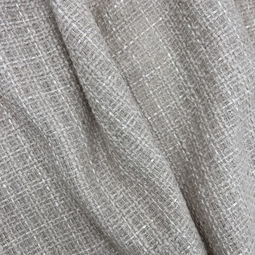 Твид однотонный классический бежевый с блестящей нитью в тон 2