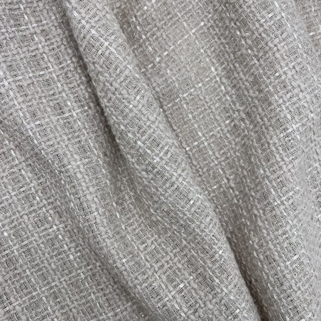 Твид однотонный классический бежевый с блестящей нитью в тон