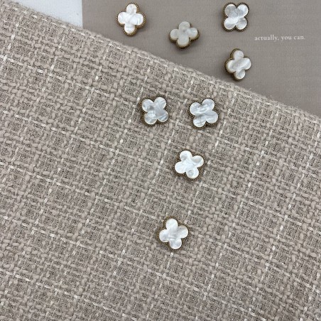 Твид однотонный классический бежевый с блестящей нитью в тон