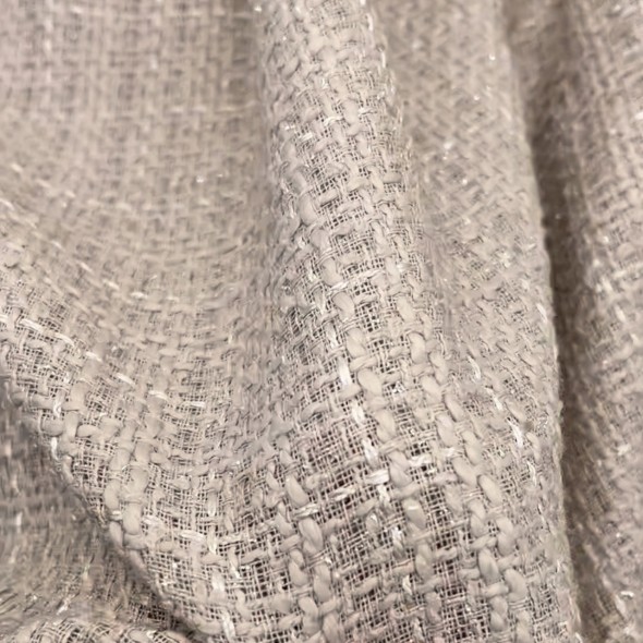 Твид однотонный классический бежевый с блестящей нитью в тон