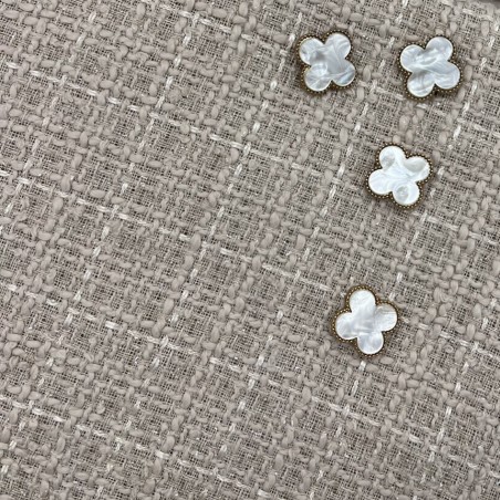 Твид однотонный классический бежевый с блестящей нитью в тон