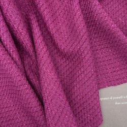 Твид однотонный классический яркая фуксия с блестящей нитью в тон