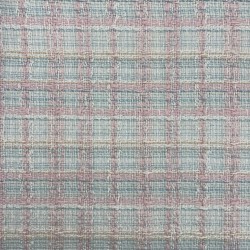 Твид в клетку в мятных и розовых тонах