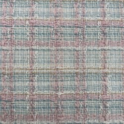 Твид в клетку в мятных и розовых тонах
