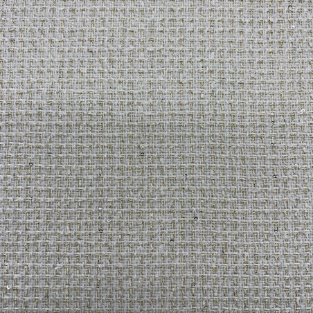 Твид меланжевый молочный с золотистыми нитями и мелкими пайетками