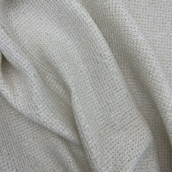 Твид меланжевый молочный с золотистыми нитями и мелкими пайетками