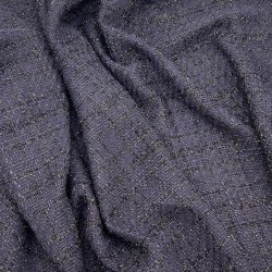 Твид однотонный классический фиолетовый с блестящей нитью в тон