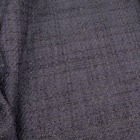 Твид однотонный классический фиолетовый с блестящей нитью в тон