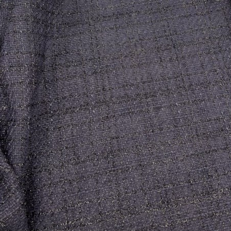 Твид однотонный классический фиолетовый с блестящей нитью в тон