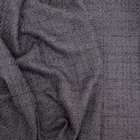 Твид однотонный классический фиолетовый с блестящей нитью в тон