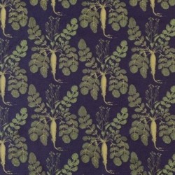 Жаккард темно синий с зелеными  репками