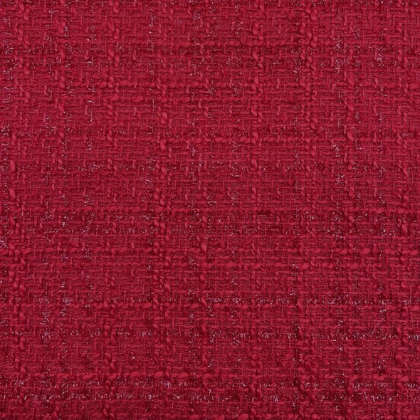 Твид однотонный классический красный с блестящей нитью в тон