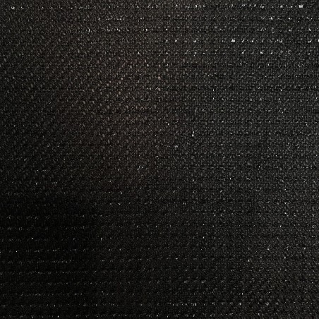 Твид однотонный классический чёрный с блестящей нитью в тон