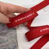 Тесьма репсовая красная с принтом, 2.5 см