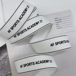 Тесьма репсовая белая с принтом 2.5 см