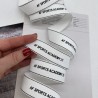 Тесьма репсовая белая с принтом 2.5 см